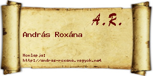 András Roxána névjegykártya